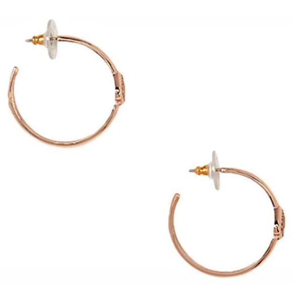 KATE SPADE • Rose Gold Everyday Hoop Earrings - Picture 3 of 4